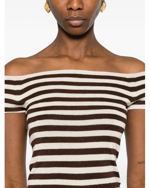 Bompard White Striped Top