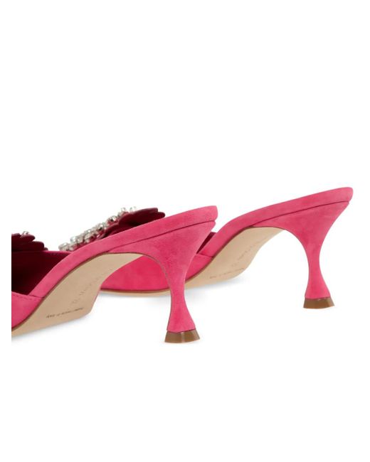 Mules Shog 50Mm di Manolo Blahnik in Pink