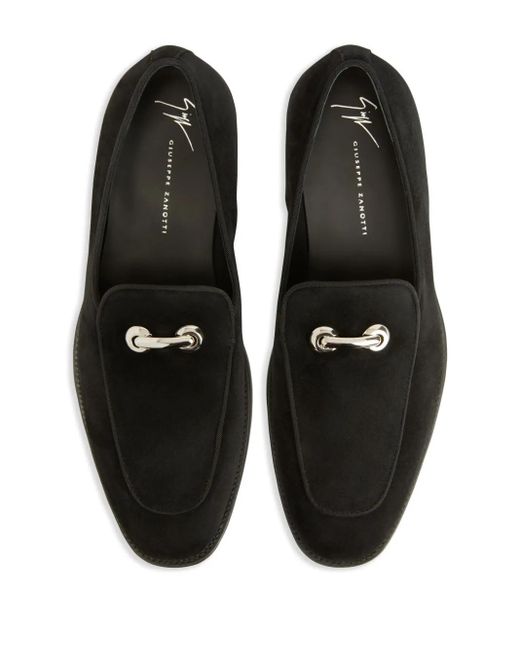 Giuseppe Zanotti Black Archibald Suede Loafers for men