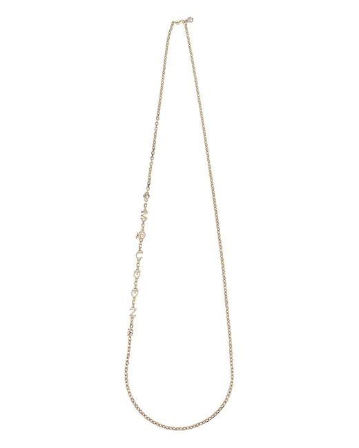 McQueen White Logo-Chain Necklace