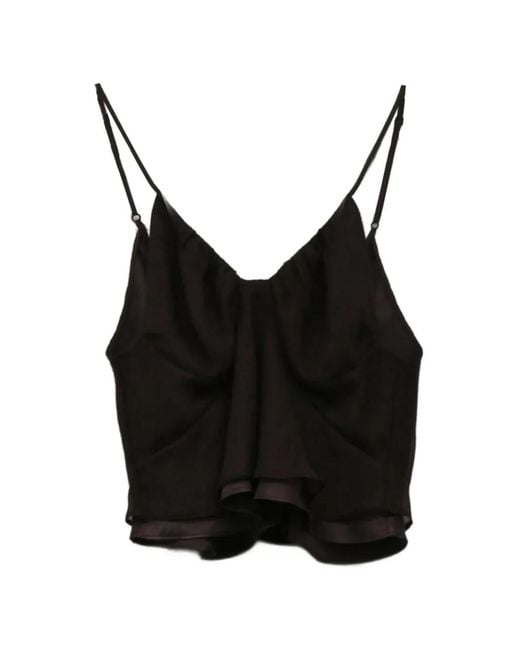 Top Drapeado YANGKEHAN de color Black