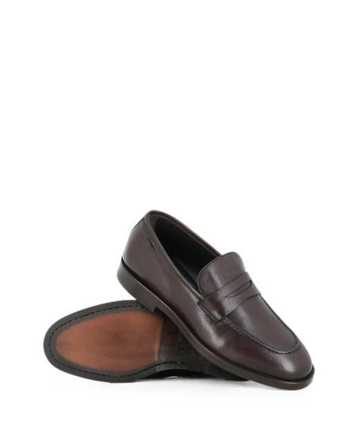 Alexander Hotto Gray Leather Loafers for men