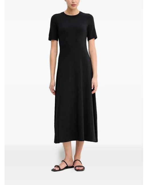 Marc O' Polo Black Short-Sleeve Midi Dress
