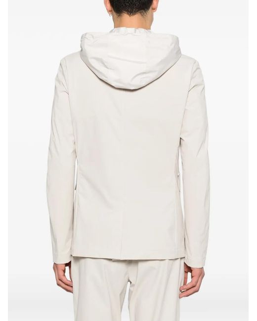 ALPHATAURI White Hooded Pocket Blazer