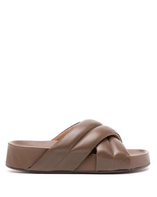Atp Atelier Airali 40mm Padded Leather Sandals in het Brown