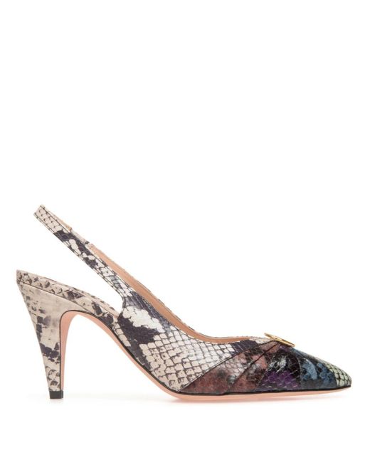 Bally Pink Snakeskin-effect Leather Pumps