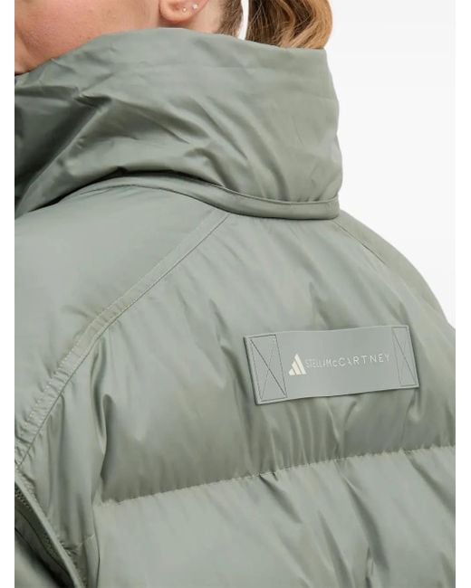 Adidas By Stella McCartney Green Hooded Drawstring Coat