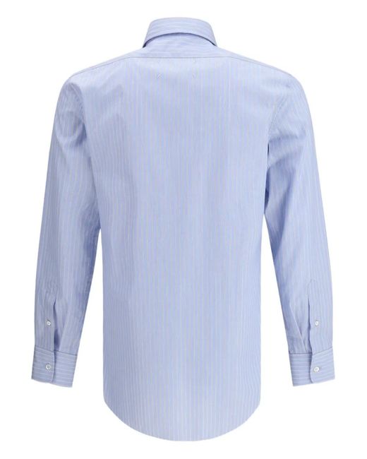 Maison Margiela Blue Striped Pocket Shirt for men