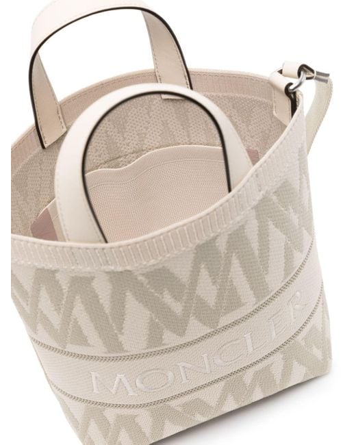Moncler Natural Monogram Knit Tote Bag
