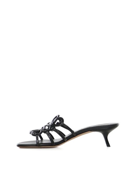 Loewe White Anagram Knotted Heeled Sandals