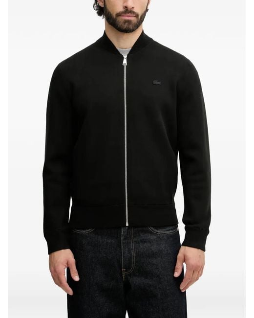 Lacoste Black Logo-Patch Cardigan for men