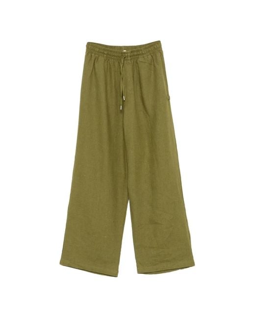 Arte' Green Drawstring Elasticated-Waistband Trousers for men