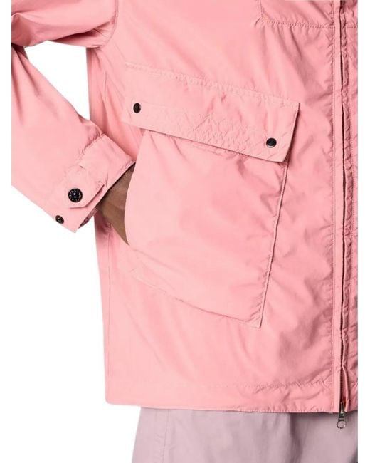 Stone Island Pink 4100052 Light Compact Touch Poly-Tc Hooded Jacket for men