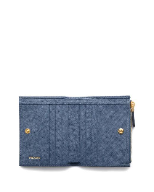 Prada Blue Small Saffiano Leather Wallet