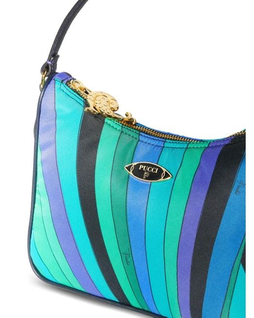 Borsa A Spalla A Righe di Emilio Pucci in Blue