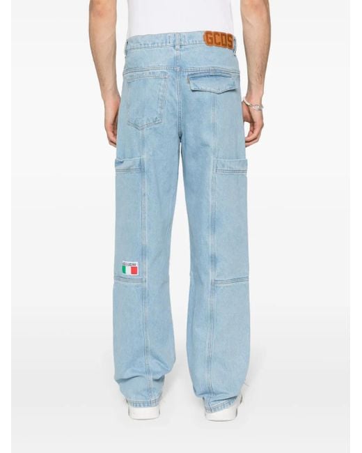Gcds Blue Ultrapocket Straight-Leg Jeans for men