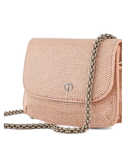 Giorgio Armani Natural Sac À Main Ornementé À Chaîne Format Mini