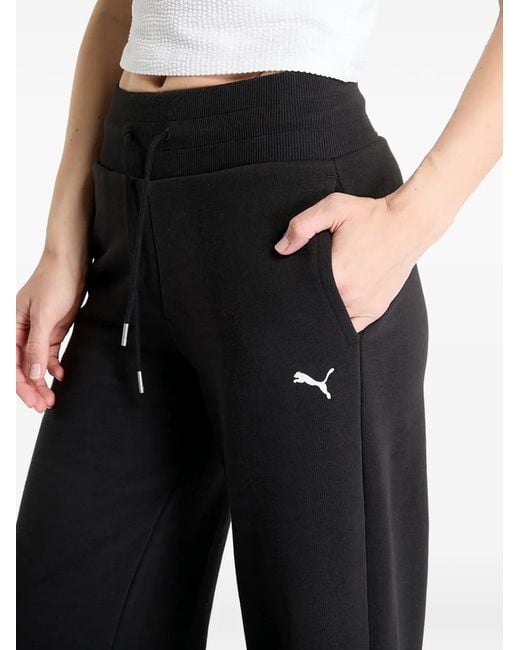 PUMA Black Wardrobe Essentials Relaxed-Fit Track Pants