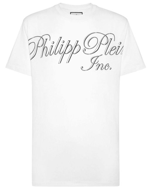 T-shirt en coton à logo imprimé Philipp Plein pour homme en coloris White
