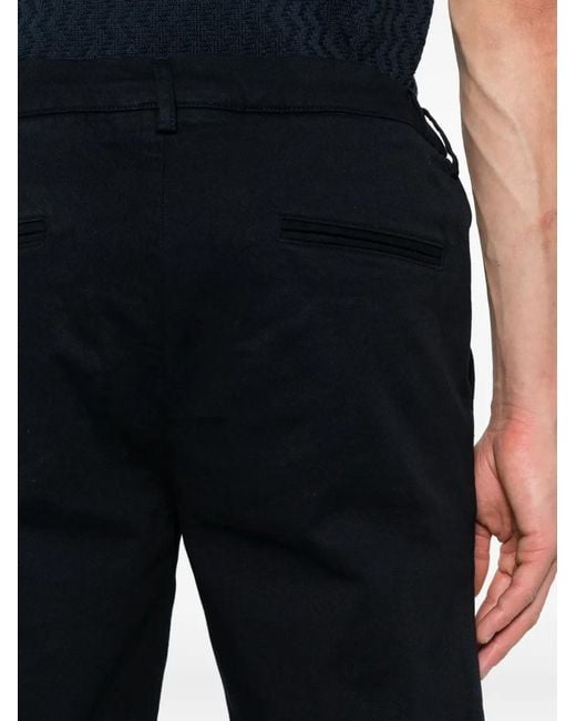 Profuomo Black Pleated Elasticated-Waistband Trousers for men