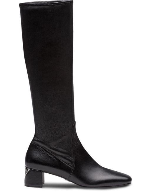 Prada Black Stretch Nappa Leather Boots