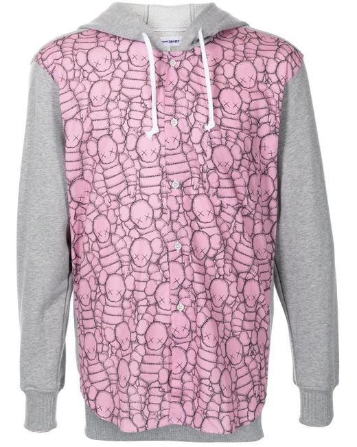 Comme des Garçons Pink Colour-Block Cotton Hoodie for men