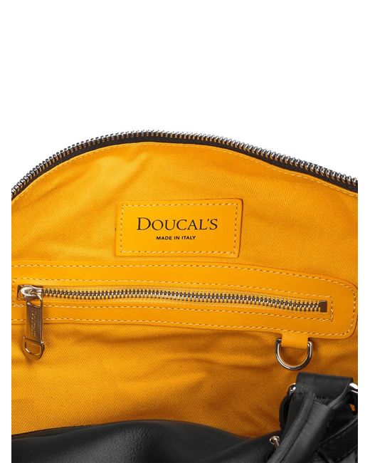 Doucal's Black Top-Handle Leather Holdall for men