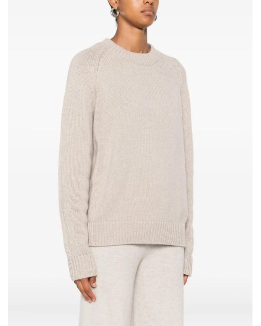 Lisa Yang Natural Raglan-Sleeve Cashmere Sweater