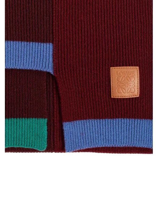 Loewe Purple Ribbed Asymmetric Scarf
