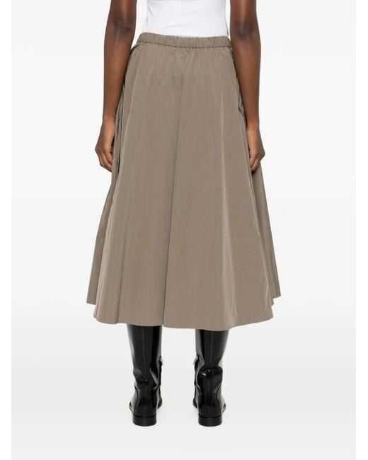 Cordera Brown Technical Drawstring Midi Skirt