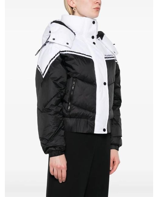 Karl Lagerfeld Black Colour Block Design Down Jacket