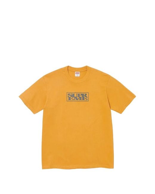 Supreme Orange Connect Logo-Print T-Shirt for men