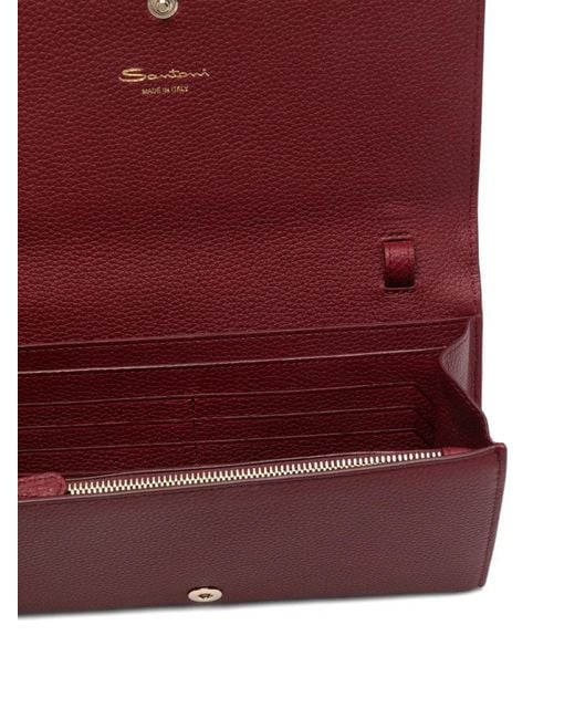 Santoni Purple Chain Leather Wallet