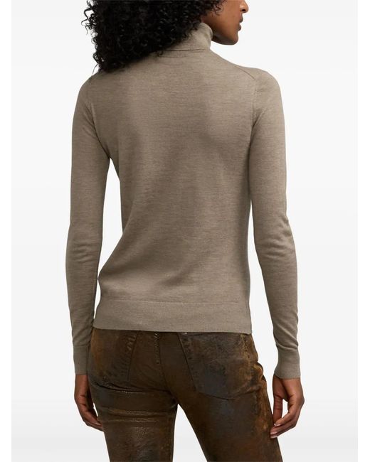 Ralph Lauren Brown Cashmere Roll Neck Sweater