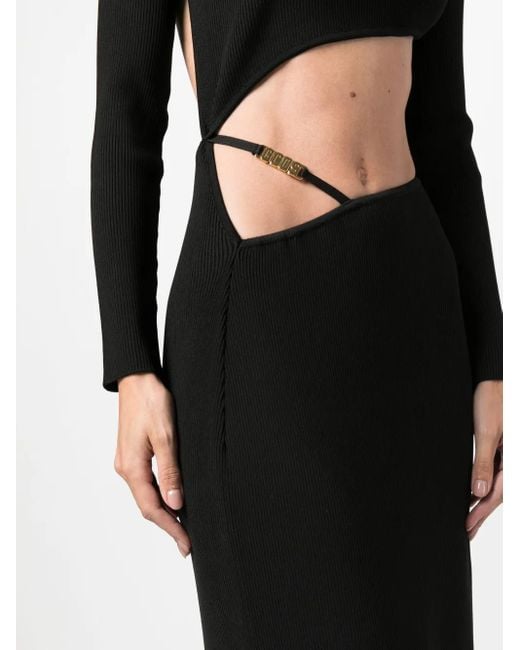 Robe En Maille Nervurée À Design Asymétrique Gcds en coloris Black