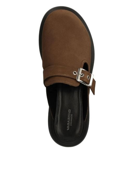 Vagabond Brown Blenda Buckle-Detail Platform Mules