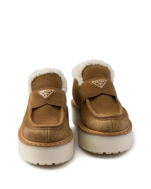 Prada Brown Suede Loafers
