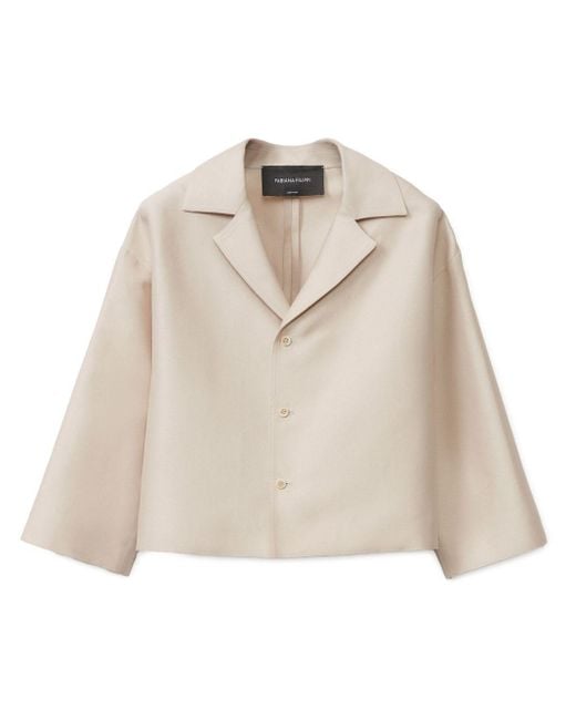 Fabiana Filippi Natural Wool Cropped Jacket