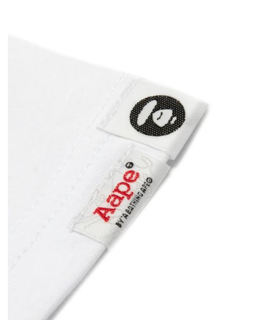 Aape By A Bathing Ape White T-Shirt À Imprimé Graphique for men