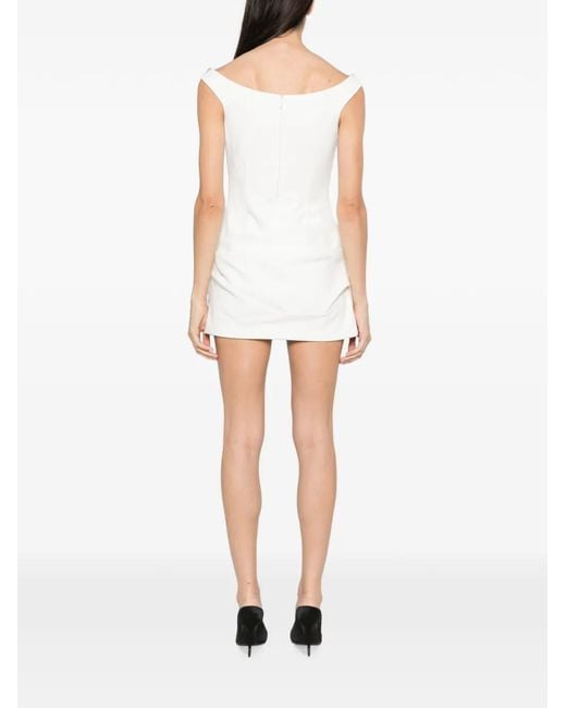 Arcina Ori White Avery Draped Mini Dress