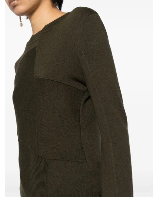 MM6 by Maison Margiela Green Pullover Mit Ziernähten