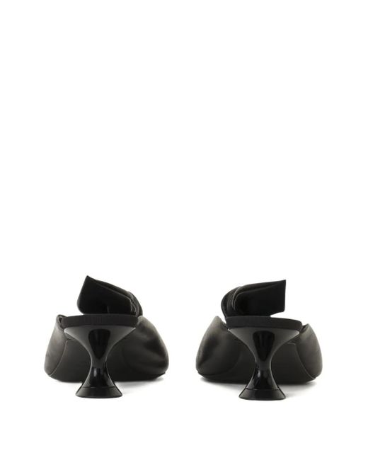 Lanvin Black Knotted Pointed-Toe Mules