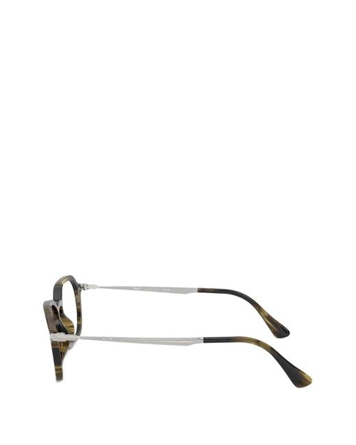Persol White Striped Glasses