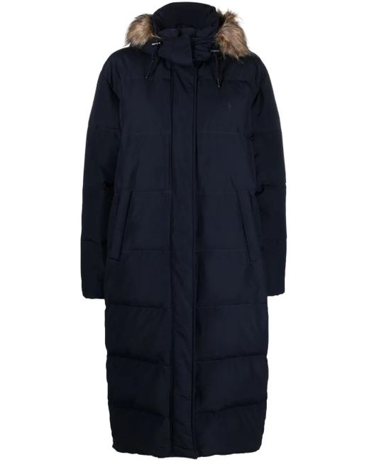 Polo Ralph Lauren Blue Lng Crly Ct Insulated Coat