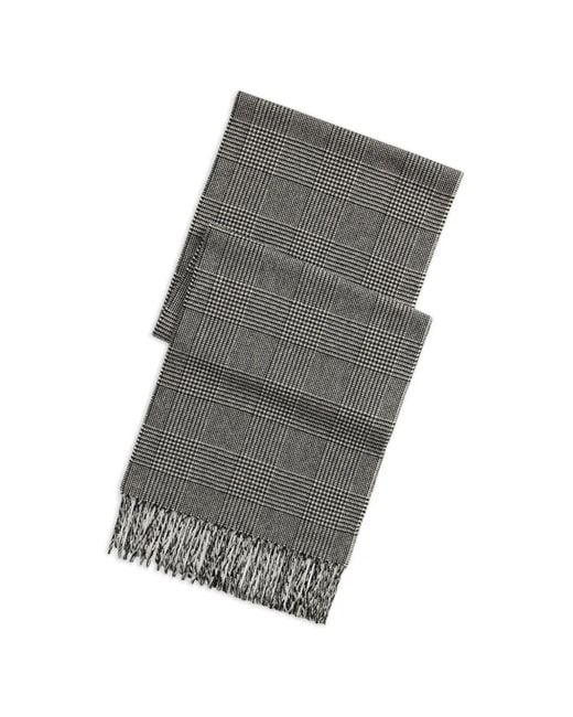 Polo Ralph Lauren Gray Prince-Of-Wales-Check Fringed Scarf for men