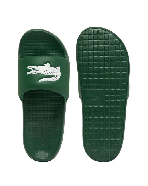 Lacoste Green Serve Logo Slides for men