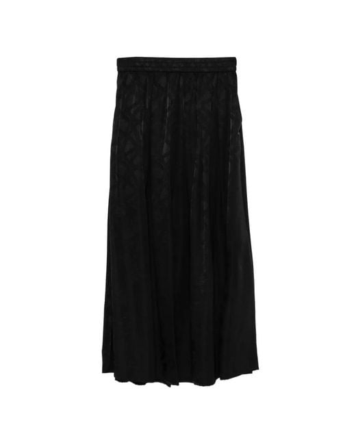ELEH Black Elasticated Patterned Skirt