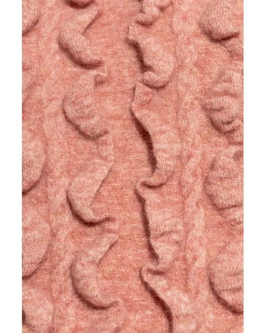 Moschino Pink Logo-Plaque Sweater