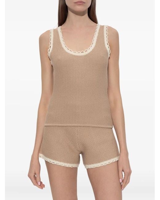 Posse Natural Willow Crochet-Trim Top