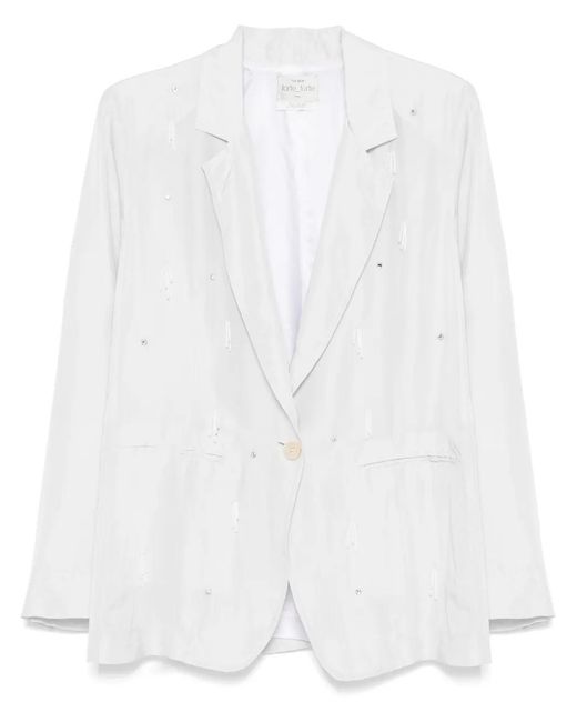 Forte_forte White Silk Single-Breasted Jacket
